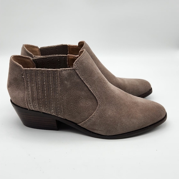 Lucky Brand Ankle Boots Booties Women’s 10M Folley Brown Taupe Suede Shoes - Picture 4 of 10